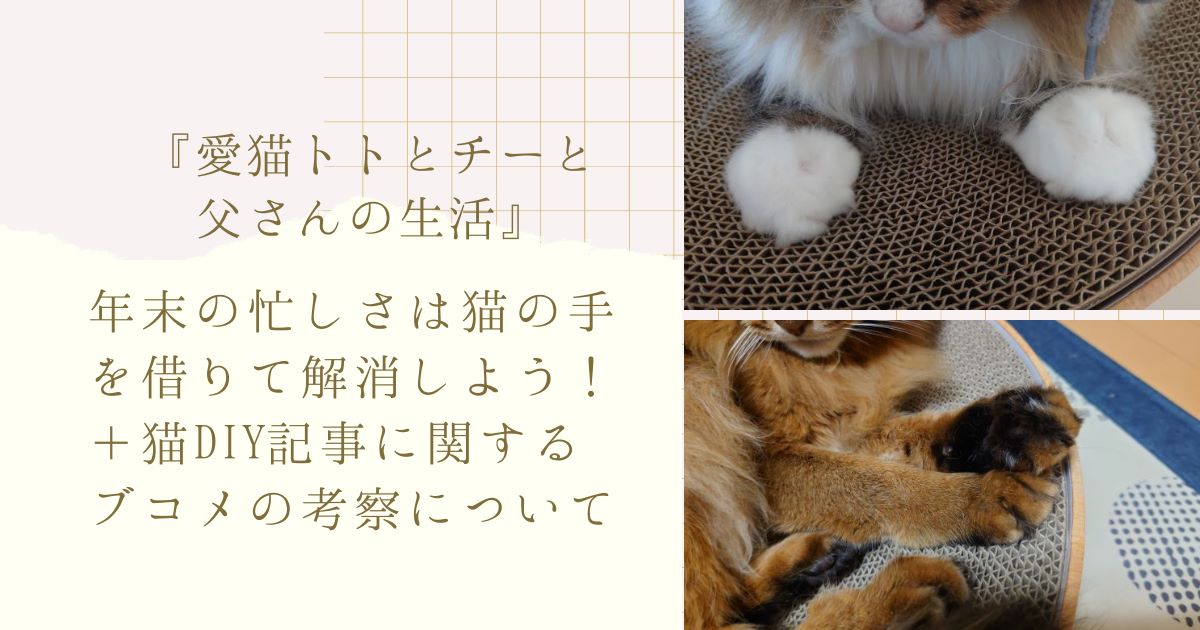 年末の忙しさは猫の手を借りて解消しよう！＋猫DIY記事に関するブコメの考察について