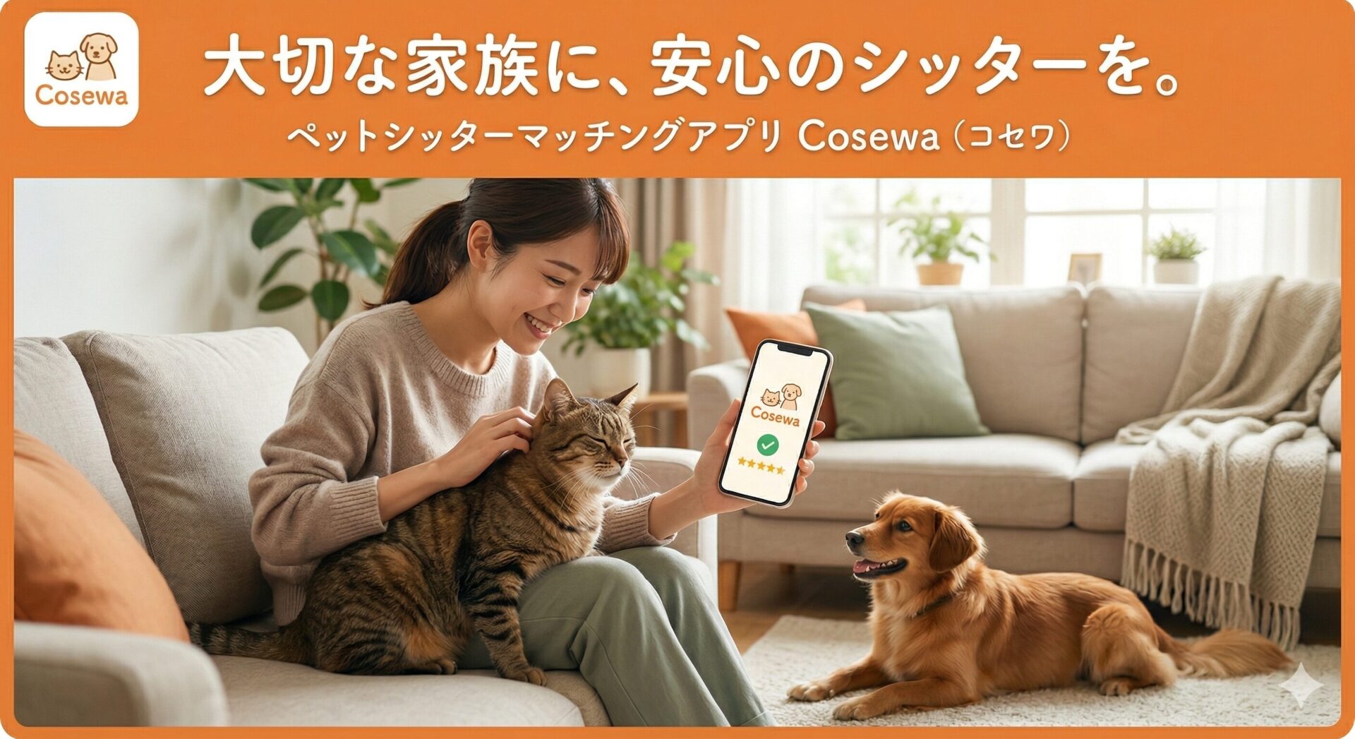 【猫のお留守番】シニア猫も安心！新しいペットシッターマッチングアプリ「Cosewa」を使ってみませんか？